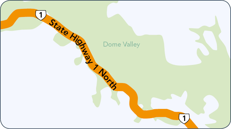 High risk area from Auckland to Kerikeri - Dome Valley