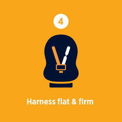 Step 4 icon displaying harness is flat and firm