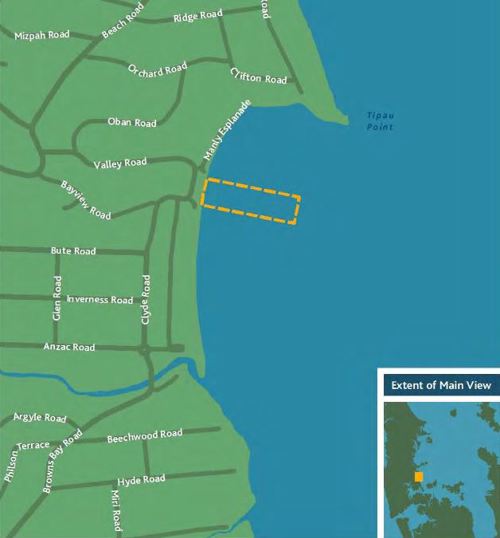 Browns Bay access lane map