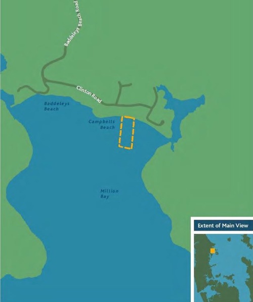 Campbells Beach access lane map