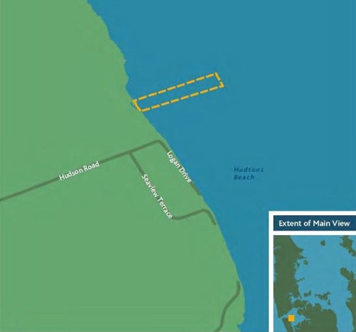 Hudsons Beach access lane map