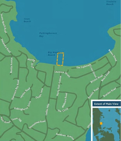 Manly Bch access lane map