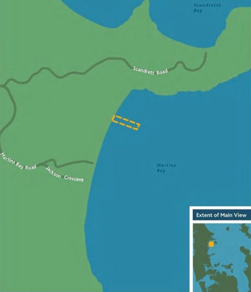 Martins Bay access lane map