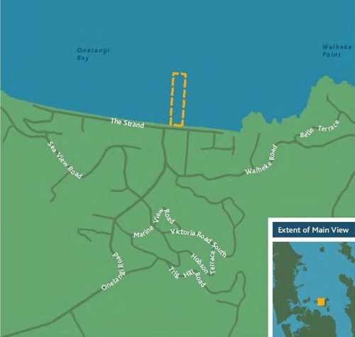 Waiheke Onetangi access lane map