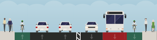 Cross section view of Esmonde Road.