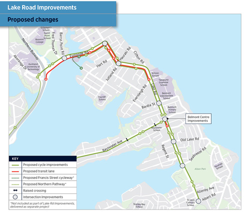 Map of the Lake Road improvements.