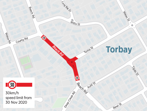 Torbay Town Centre speed limit changes map