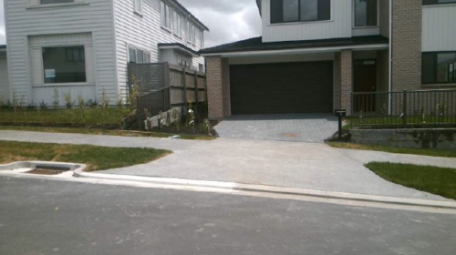 Driveway showing completed new vehicle crossing ready for final inspection