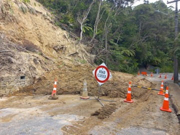 Image showing an overslip on Wood Bay Road, Titirangi