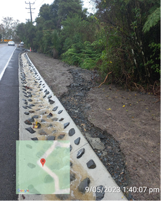 Image showing drainage and culvert after repairs to Candia Road, Swanson