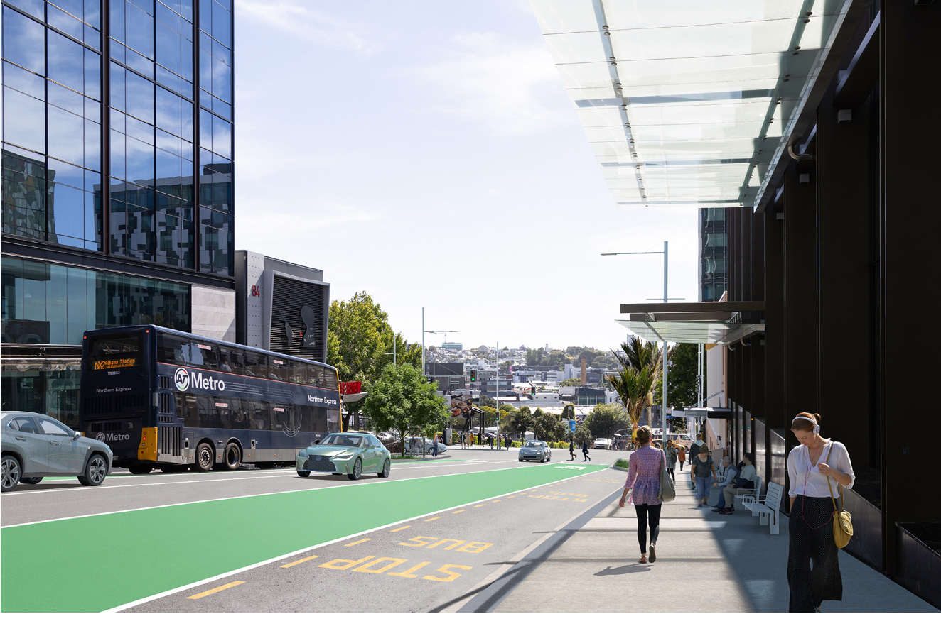 Wellesley Street from outside NZICC.