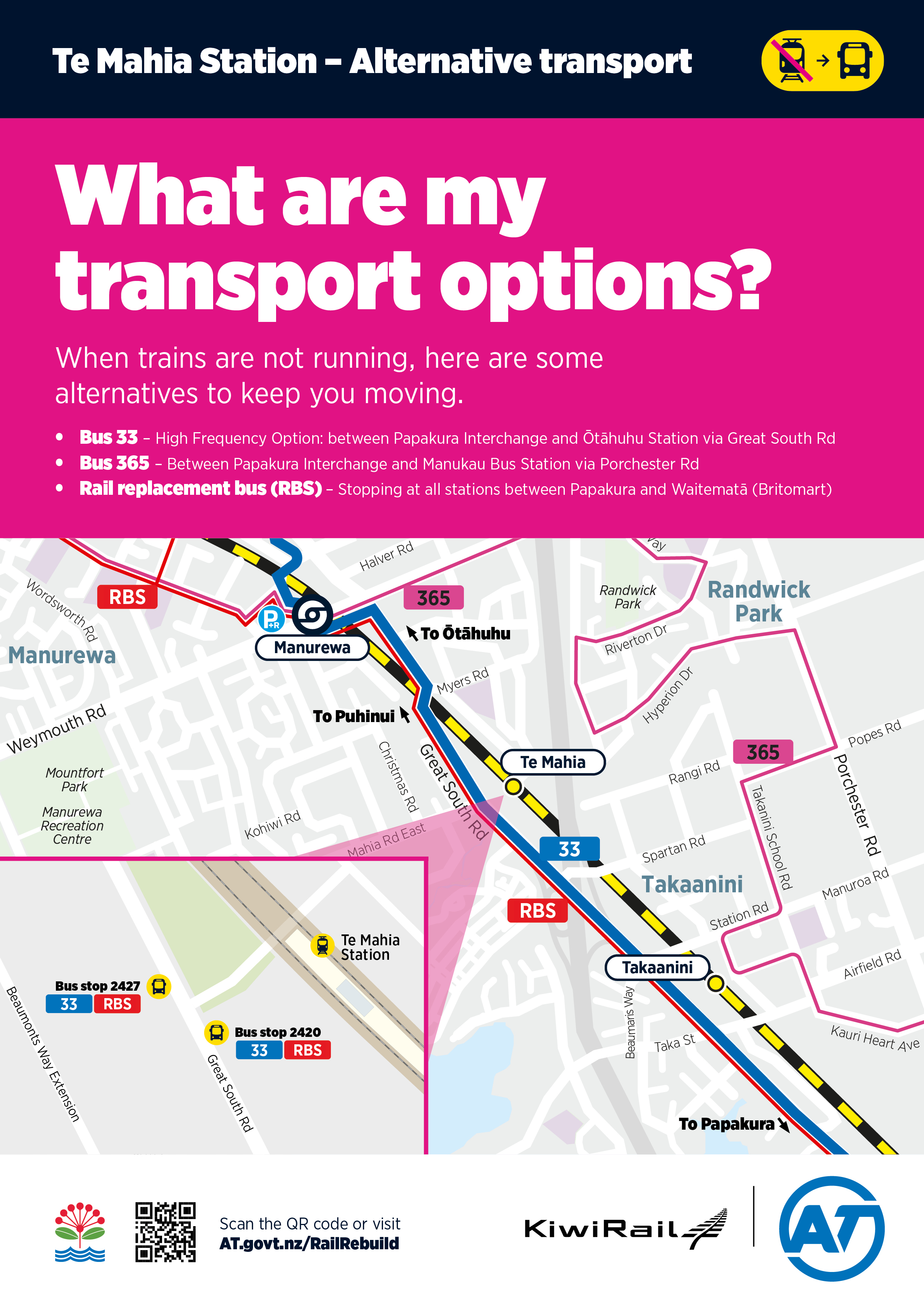 Te Mahia Train Station - Alternative transport map
