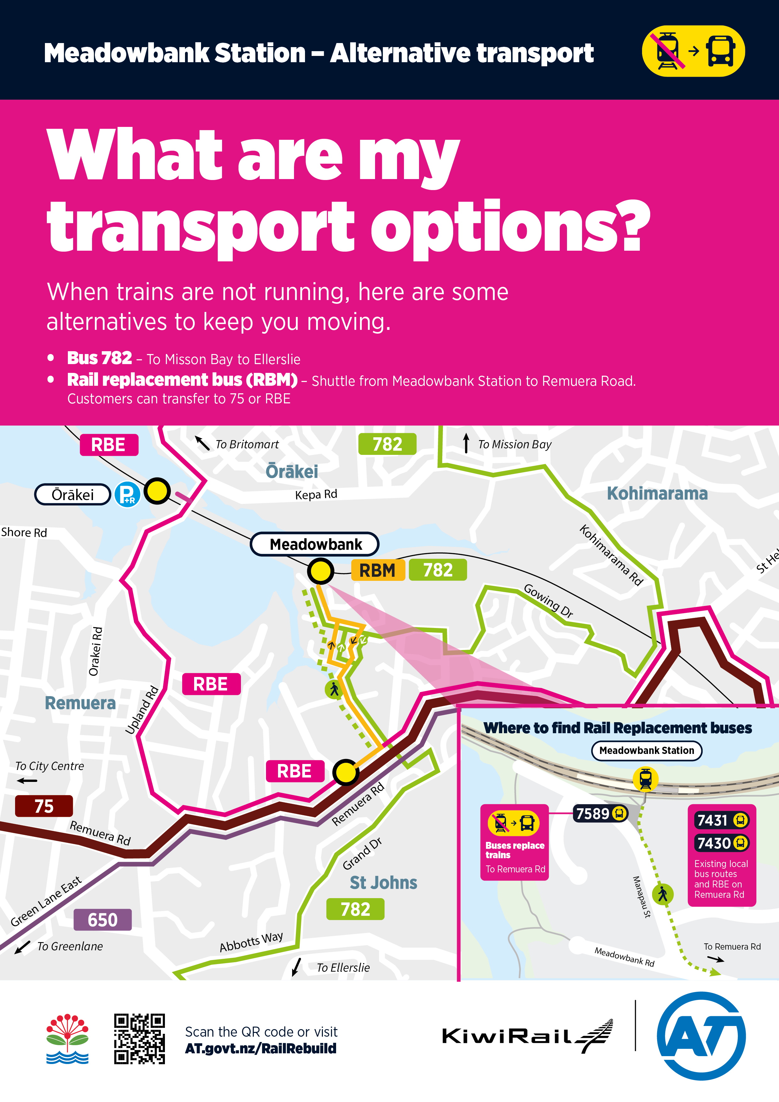 Meadowbank Train Station - Alternative transport map