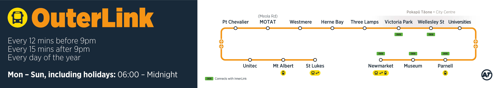 OuterLink inner suburbs route information