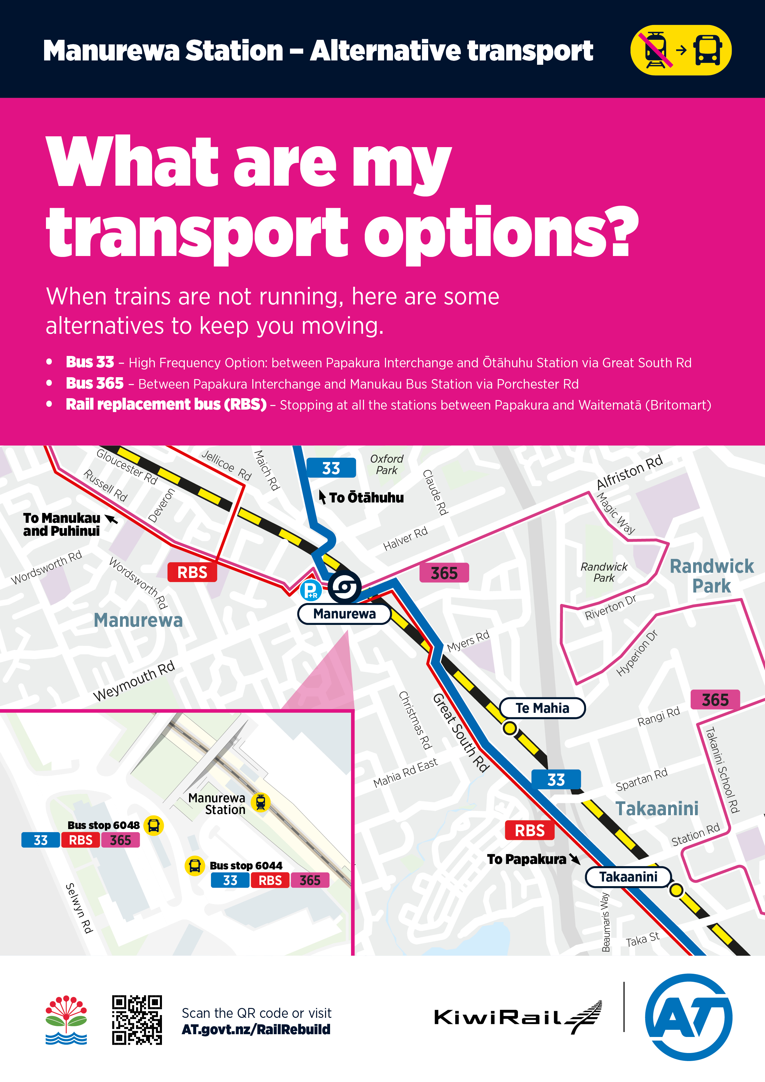 Manurewa Train Station - Alternative transport map