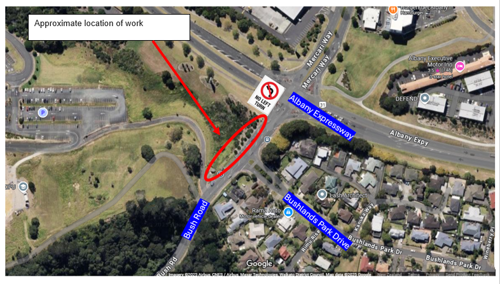 Map showing approximate location of works