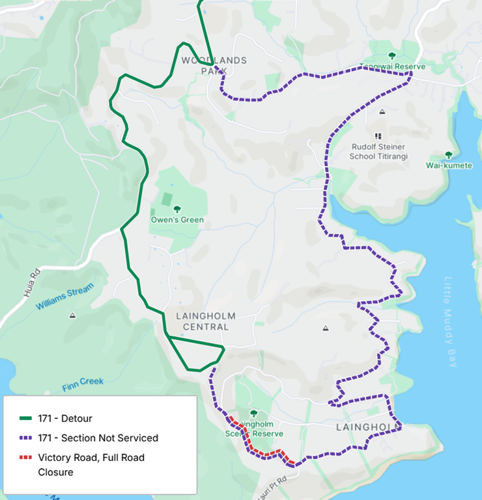 Map of 171 route