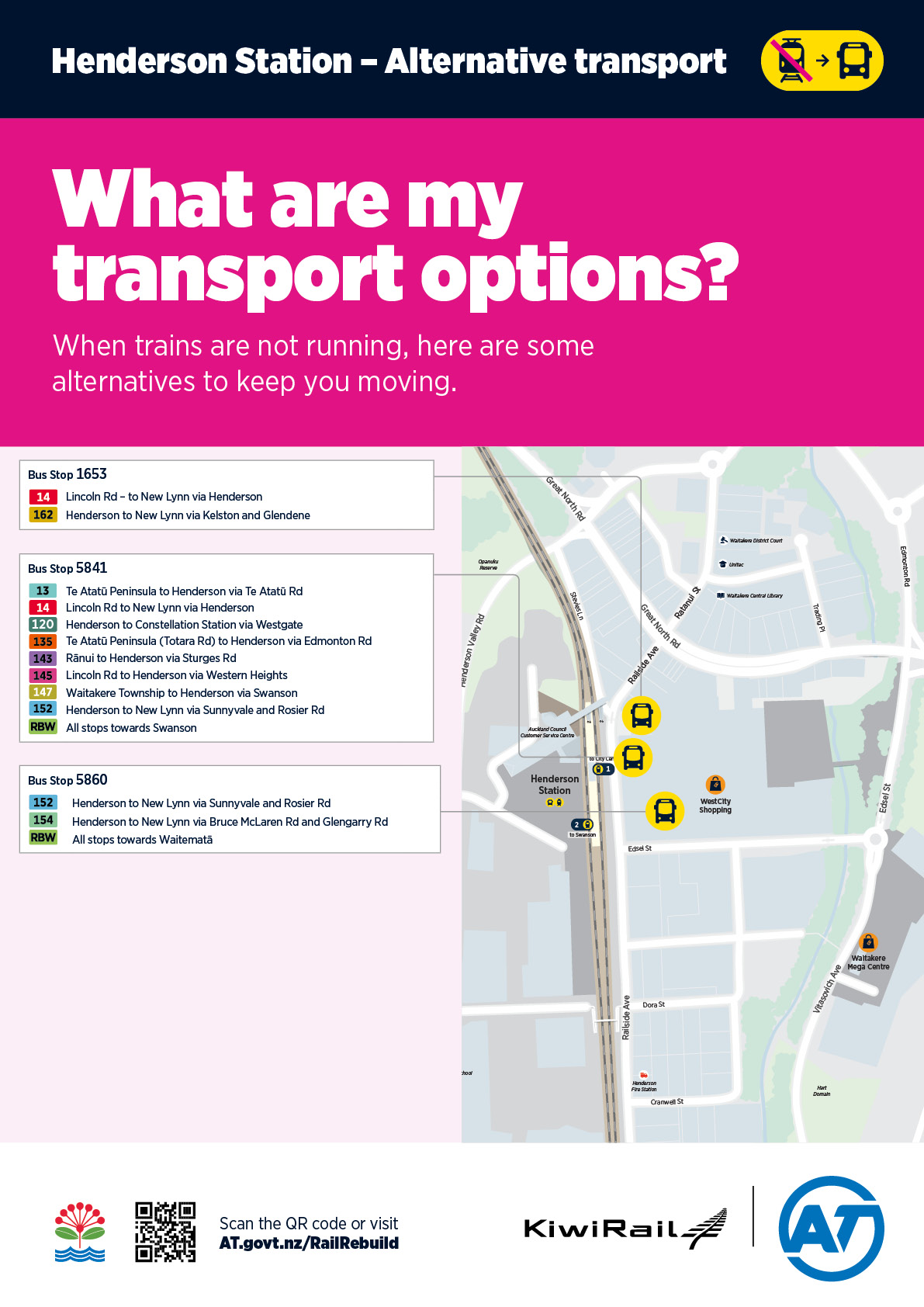 Henderson Train Station - Alternative transport map