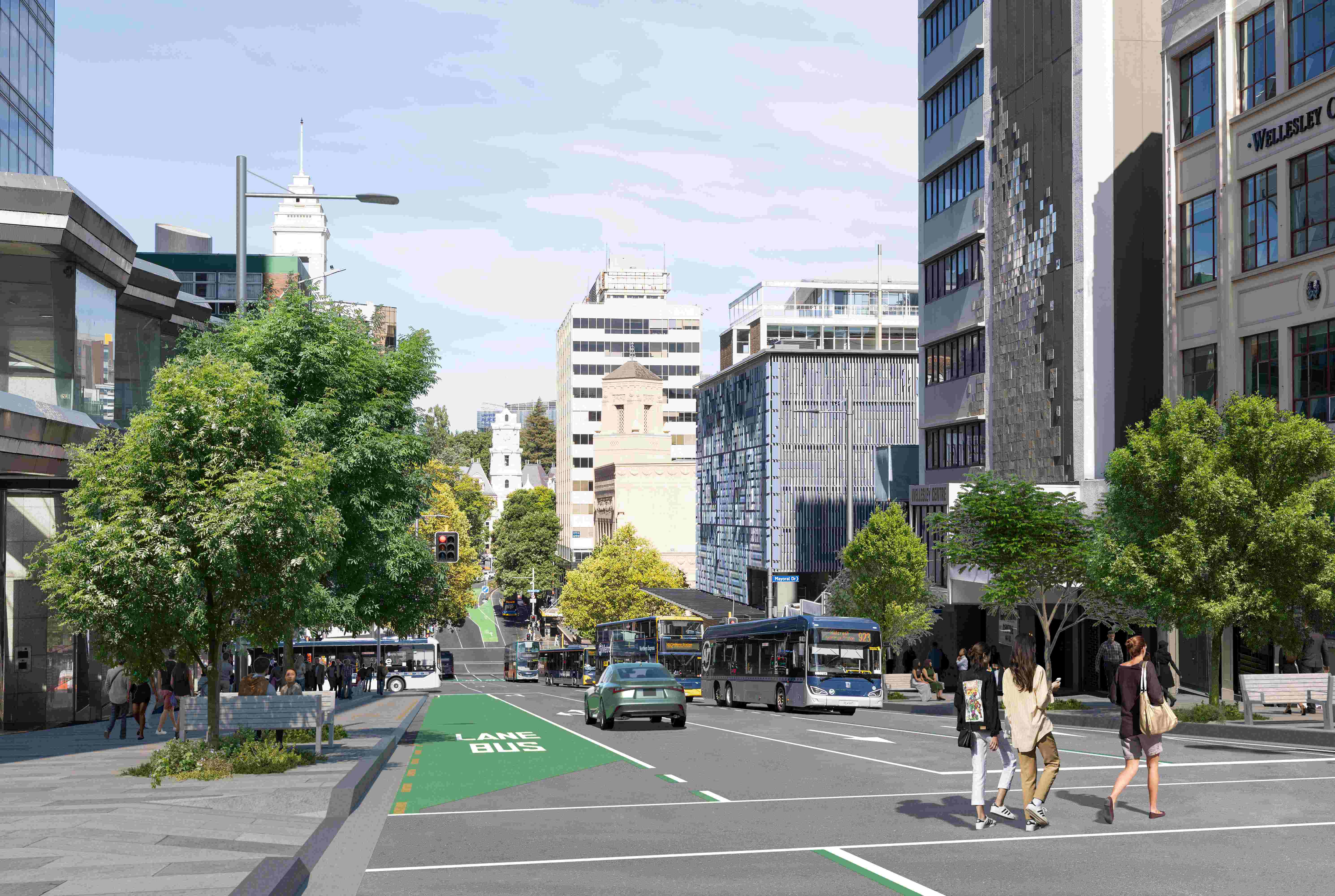 Wellesley Street bus lane.