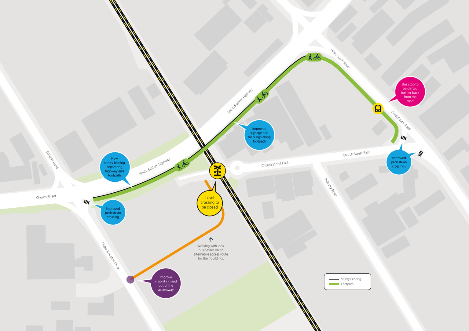 Map of safety improvements.