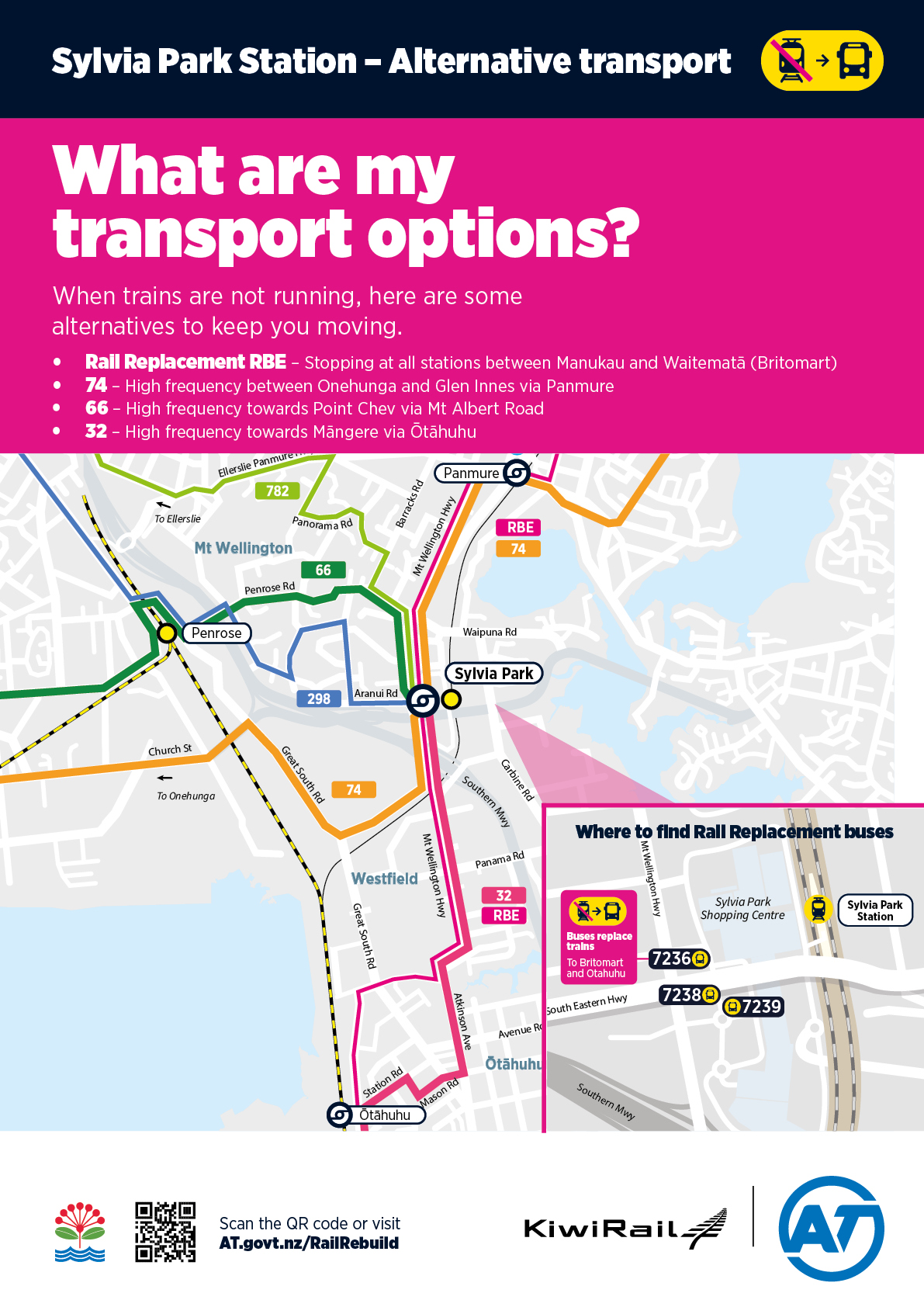 Sylvia Park station - Alternative transport map