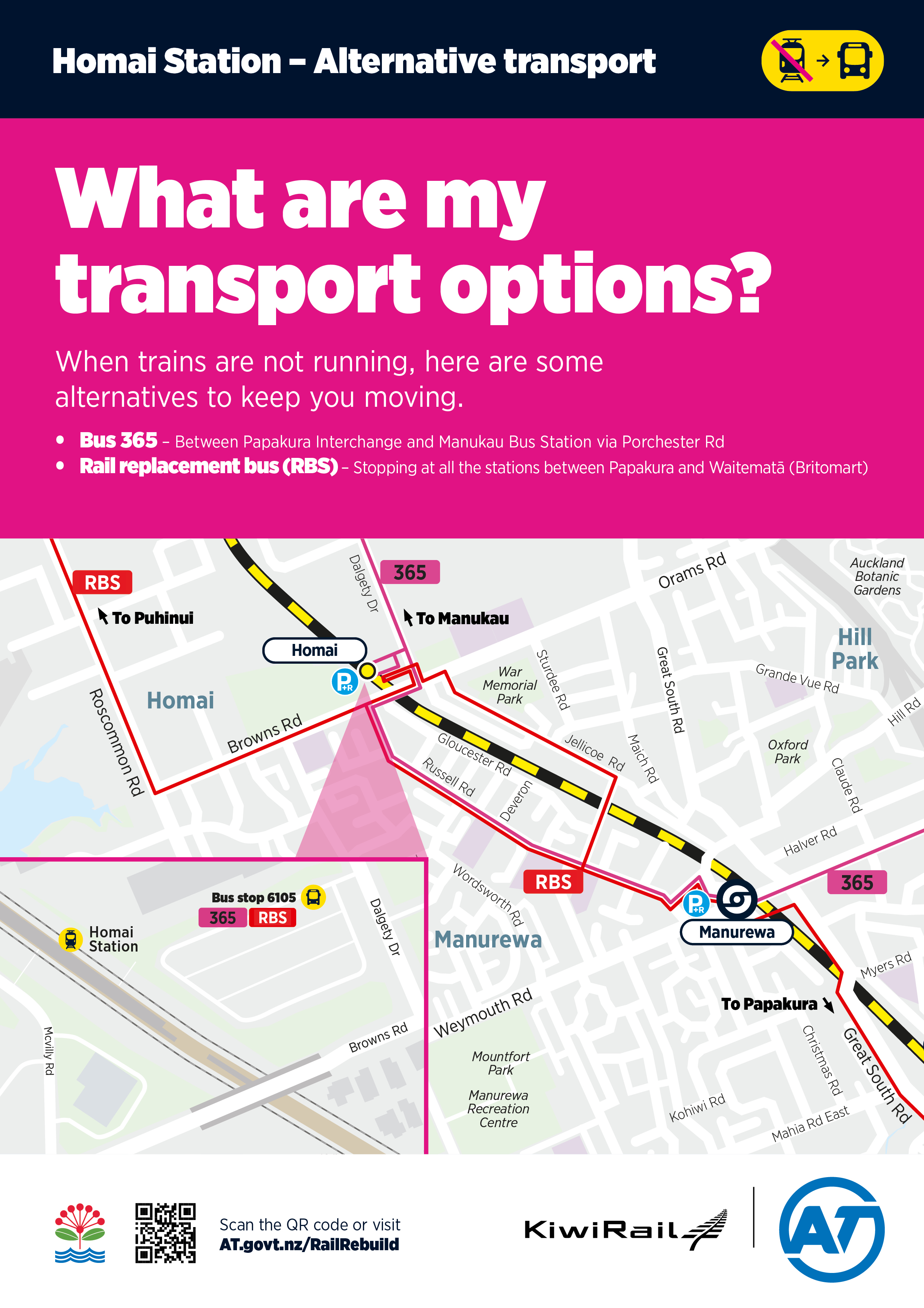 Homai Train Station - Alternative transport map
