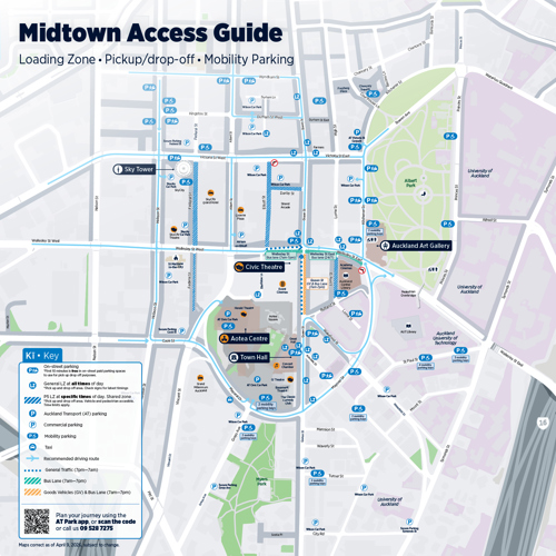 Map of pick-up and drop-off zones
